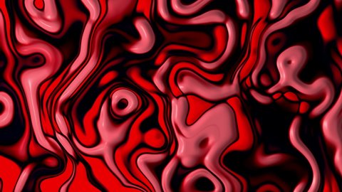 Fluid art 4k animation. Abstract background with iridescent paint effect. Liquid acrylic artwork with flows and splashes. Mixed paints for live background wallpaper. Red overflowing colors