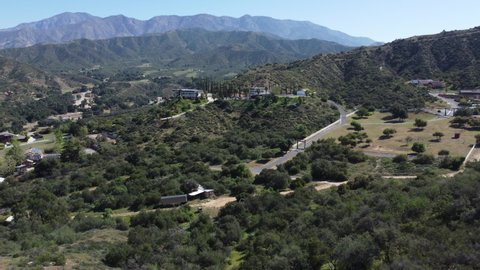 An Insurance Aerial UAV Drone Survey of a California Residence in the Hills to Assess Fire Risk of the Local Community near a Dry Chaparral Habitat.