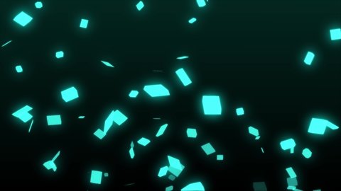 Animated blue background and Light Blue color square 3D floating particles background