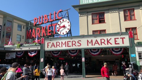 Seattle, Washington, May 1, 2022: Seattles Pike Place Market
