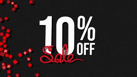 Ten Percent Off 3D Rendering with Shiny and Metal Materials, Special Sale Offer Background, Shopping Event