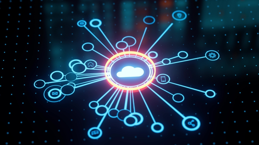 Cloud architecture platform. Internet infrastructure concept. Abstract technology background. Digital saas solution. | Shutterstock HD Video #1089850103