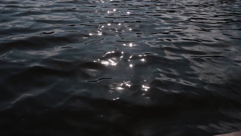 Water rippling and sun shining on aqua surface. Calm tranquil background