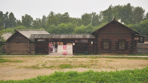 Irkutsk, Russia - August 21 , 2021: Architectural and Ethnographic Museum Taltsy .