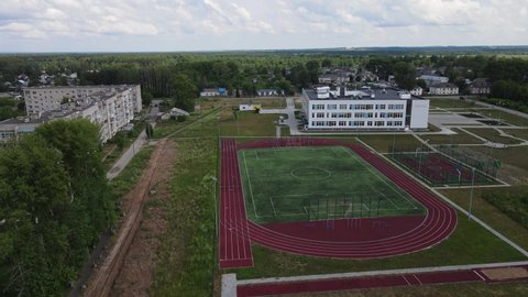Fly over region school and sports ground
