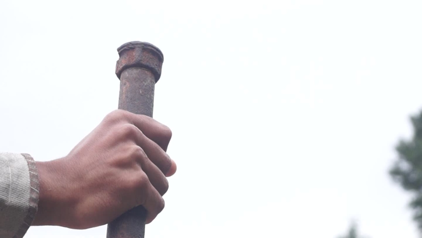 the young man long hair with white background