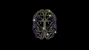 Neon Circuit Brain Animation. Artificial Intelligence. Big Data Flow. Intellectual Programming Concept. Digital Information Process. 4K - Powered by Shutterstock - Get 15% off with code: PIKWIZARD15