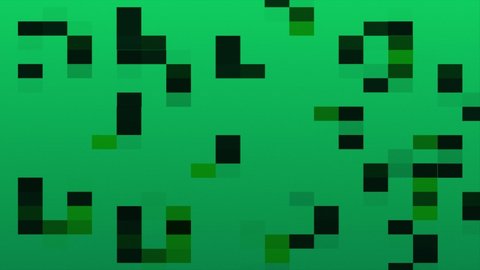 Black-green pixels animated background. 4K clip animation