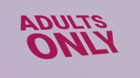 Banner Adults Only Close Up Commercial Explicit Business Concept Online Seamless Loop