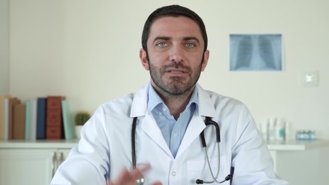 Attractive Adult Male Blue Eyed Doctor Stock Footage Video (100% ...