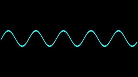 Sine wave scientific measurement animation on black background 