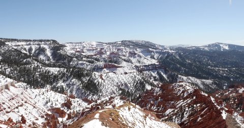 A view of Cedar Breaks National Monument in April. At an elevation of 10,000 feet, the mountain range is often covered in snow in the springtime.