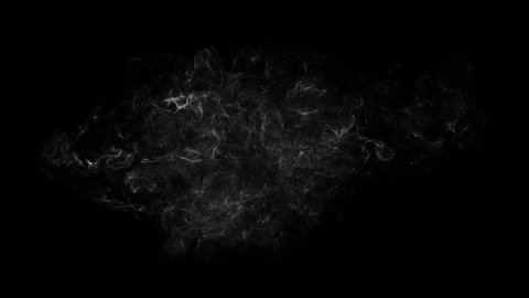 Soft Fog in Slow Motion on Dark Backdrop. Realistic Atmospheric Gray Smoke on Black Background. White Fume Slowly Floating Rises Up. Abstract Haze Cloud. Animation Mist Effect. Smoke