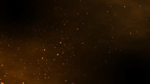 Golden particles motion background. Black screen. 4K animation