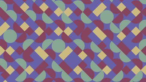 Dynamic very peri violet elements in geometric pattern. Trendy seamless loop motion graphic background in a flat design. Abstract animated pattern with geometric tiles