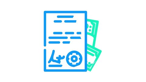 purchase of documents color icon animation