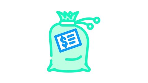 money bag color icon animation