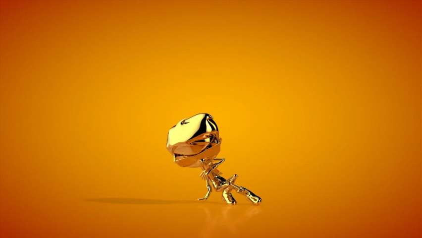 Golden boy floor hip hop dance seamless loop, orange studio, Luma Matte attached