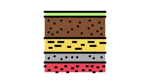 layers of soil color icon animation
