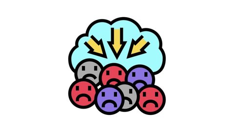 suppression of negativity reputation management color icon animation