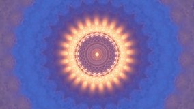 Psychadelic Hypnotic colour video pattern. Mandala loop background. Kaleidoscope retro shapes.