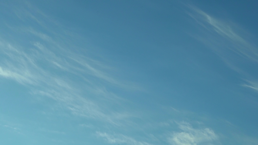 Clear Pure Light Blue Sky, Cirrus Cloud Sunny Weather, Light Clouds, Summer Clear Sky, Slow Motion, Relax, Beauty, Altitude, Sky High, Azone Layer, Atmosphere Layer. Royalty-Free Stock Footage #1089909903