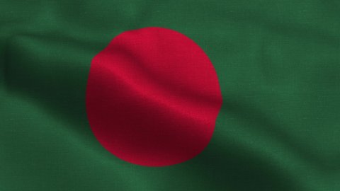 National flag of Bangladesh waving original size and colors 4k 3D Render