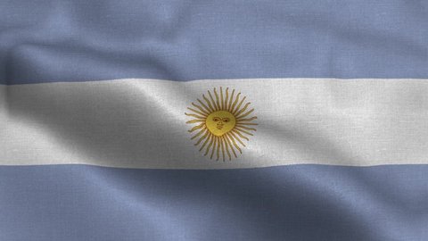 National flag of Argentina waving original size and colors 4k 3D Render