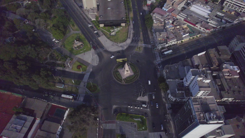 Aerial view of Avenida Arequipa and Avenida 28 de Julio in Lima, Peru.