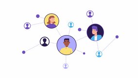 social network, contacts concept animation. Connected people avatars. networking, social media. 2d cartoon style animated stock video. global communication, Smart technology - Powered by Shutterstock - Get 15% off with code: PIKWIZARD15