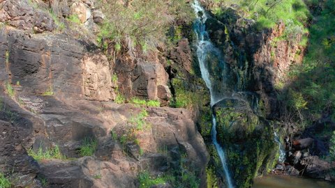 Waterfall in wild nature of Morialta conservation park, Adelaide, Australia