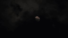 Real full moon video on a dark cloudy night. Clouds passing by the moon, dark night sky, - Powered by Shutterstock - Get 15% off with code: PIKWIZARD15