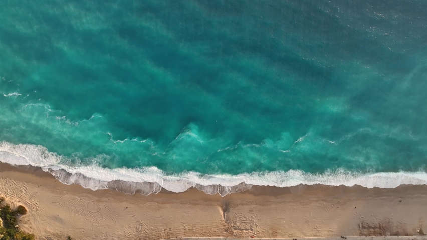 Oludeniz Beach in the Aegean Sea Drone Video, Summer Season Fethiye, Mugla Turkey Royalty-Free Stock Footage #1089930031