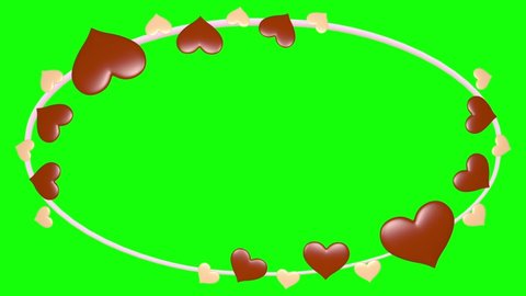 Heart ellipse frame valentine 2 pattern not loop and loop alpha channel
