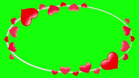 Heart ellipse frame 2 pattern not loop and loop alpha channel