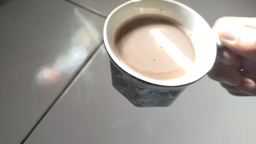 The morning routine starts with making a cup of coffee