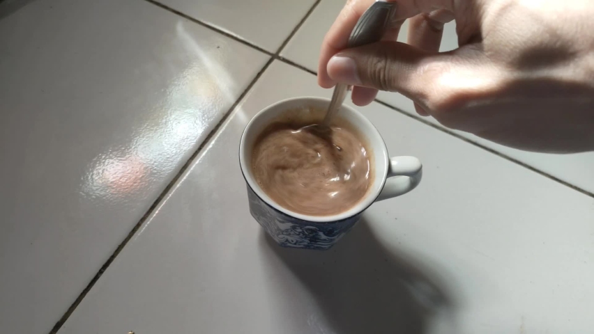 The morning routine starts with making a cup of coffee