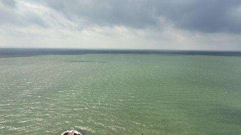 Aerial view of the Gulf of Mexico near Rockport, Texas