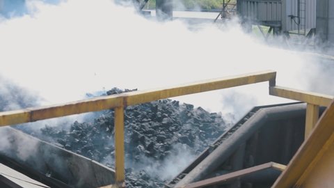 Coke oven coal production. Metallurgical enterprise. Cooling of coke oven coal after the coking process.