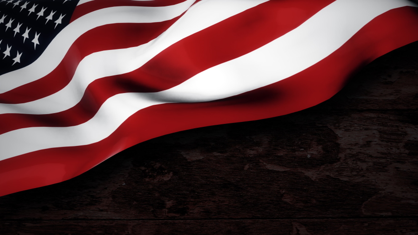 The Memorial day  text word on USA flag waving in wind texture, American flag. 4K 3D Grunge US flag video waving in wind Royalty-Free Stock Footage #1089975841