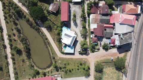 Aerial view from drone of His Majesty the King's 80th Birthday Anniversary - Chaloem Phrakiat Park at Khao Wong province in Kalasin, Thailand.