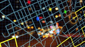 Animation of map over cityscape at night. globe, maps and digital interface concept digitally generated video. - Powered by Shutterstock - Get 15% off with code: PIKWIZARD15