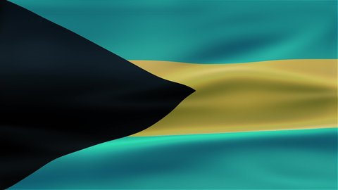 A waving flag on Bahamas, country, national, government, world flag.
