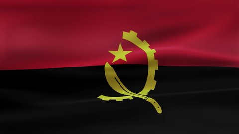 A waving flag on Angola, country, national, government, world flag.