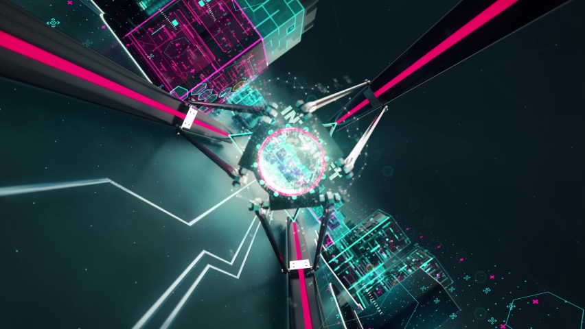 Sandbox Metaverse with digital technology hitech concept | Shutterstock HD Video #1089979565
