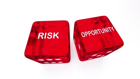 Risk Vs Opportunity Roll Dice Gamble Take Chance 3d Animation