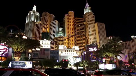 Las Vegas, USA - January 2016 : New York New York Hotel Casino on the Las Vegas Strip illuminated at night