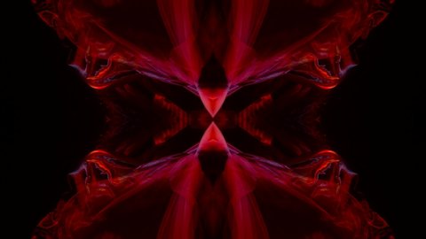 kaleidoscopic psychedelic shot, moving part of pictures in dark dramatic colors