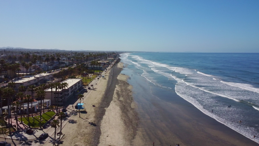 View of the shoreline at Oceanside, CA