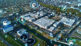 Industrial technology concept. Public infrastructure. Communication network. INDUSTRY 4.0. Factory automation. - Powered by Shutterstock - Get 15% off with code: PIKWIZARD15